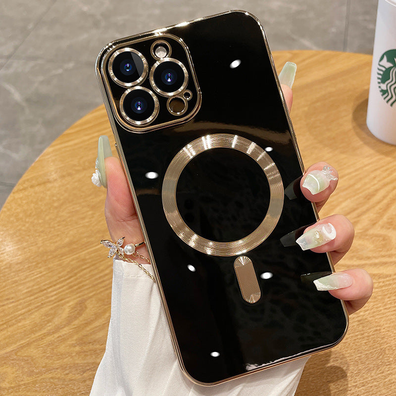 Magnetic Phone Case with Glass Lens Protector for iPhone 14 Pro Max