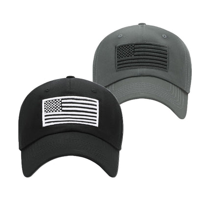 GEANBAYE 2Pack American Flag Hats for Men Women Low Profile USA Baseball Cap Outdoor Dad Hat
