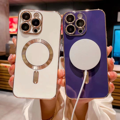 Magnetic Phone Case with Glass Lens Protector for iPhone 14 Pro Max