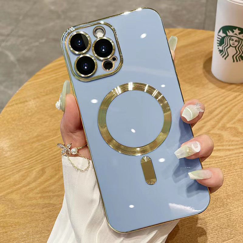 Magnetic Phone Case with Glass Lens Protector for iPhone 14 Pro Max