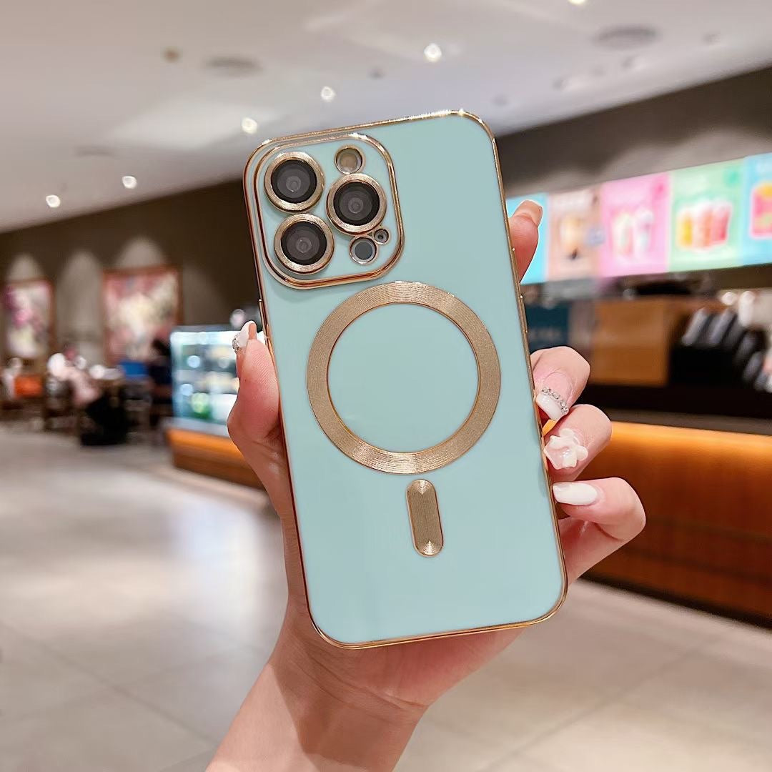 Magnetic Phone Case with Glass Lens Protector for iPhone 14 Pro Max