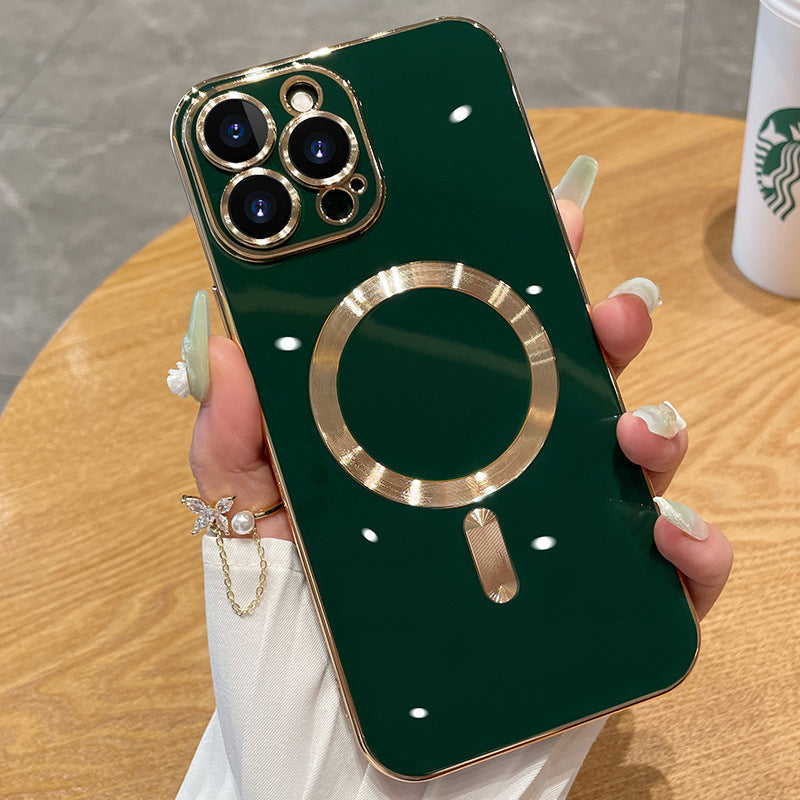 Magnetic Phone Case with Glass Lens Protector for iPhone 14 Pro Max