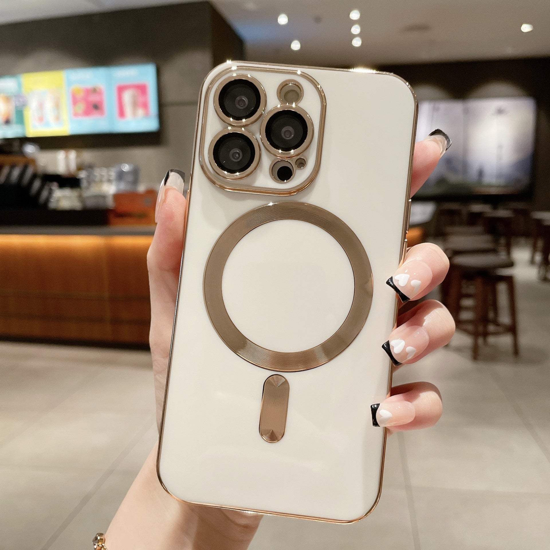 Magnetic Phone Case with Glass Lens Protector for iPhone 14 Pro Max